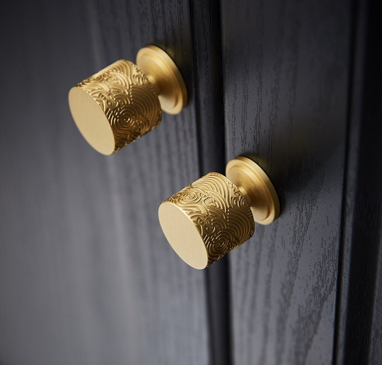 Waves Cylindrical Cabinet handles Pulls, Brass Drawer Drop Knobs Pulls Handles, Golden Dresser Knobs handle Wardrobe knob Furniture Hardware