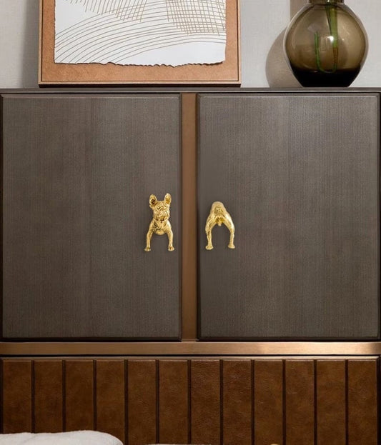 Gold Bulldog bedroom Drawer Knobs Brass animal Cabinet Door Handles knob Gog Wardrobe Knobs and Pulls furniture Handles cabinet Hardware