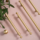 Satin Brass Door Handles, Minimalist Brass Drawer Pulls Knobs Handles, Cabinet Round Handles Pull, Wardrobe Knobs handle Furniture Hardware