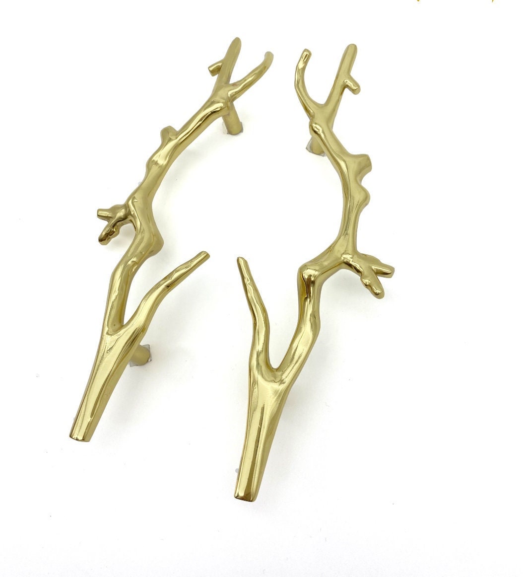 Brass branches Cabinet Door Handles Pull, Modern Brass tree trunk Drawer Pulls Knobs Handles, Wardrobe Knobs handle, Furniture Hardware