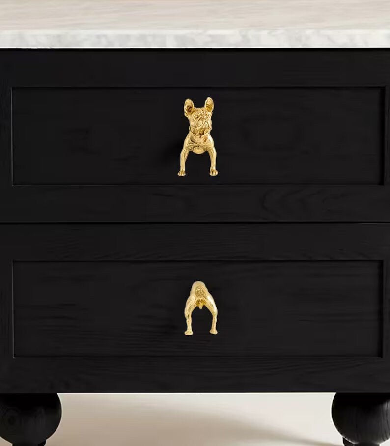 Gold Bulldog bedroom Drawer Knobs Brass animal Cabinet Door Handles knob Gog Wardrobe Knobs and Pulls furniture Handles cabinet Hardware