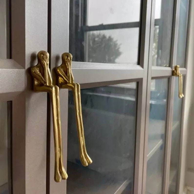 Golden Man Knobs Brass Drawer Pull Modern handle pull Wardrobe handle Pulls Cabinet Pulls Knobs Dresser Knobs Handles Furniture hardware