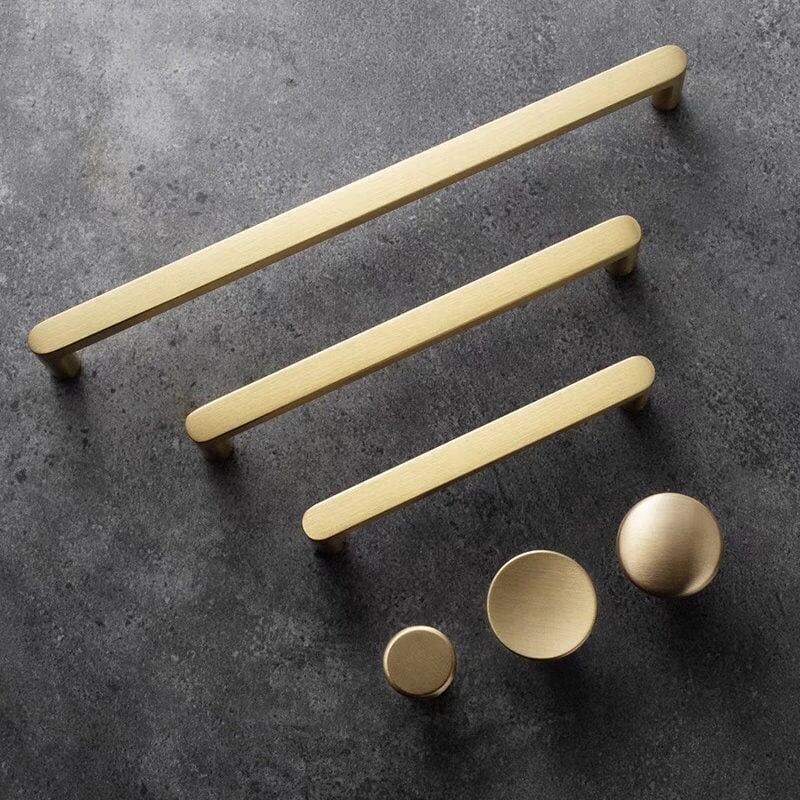 Minimalist Brass Drawer pulls, Cabinet Pulls Handles, Golden Dresser Knobs Handles Wardrobe handle pull Kitchen pull knob Furniture hardware