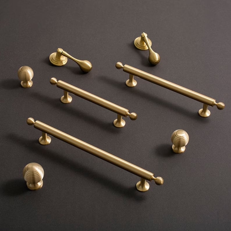 Bronze Brass Cabinet Handle Pulls, Gold Dresser Knobs handle, Minimalist Drawer Pulls Knobs Handles, Wardrobe pull, Cabinet Hardware