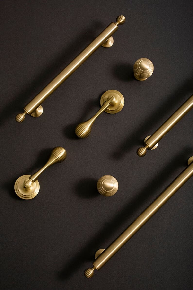 Bronze Brass Cabinet Handle Pulls, Gold Dresser Knobs handle, Minimalist Drawer Pulls Knobs Handles, Wardrobe pull, Cabinet Hardware