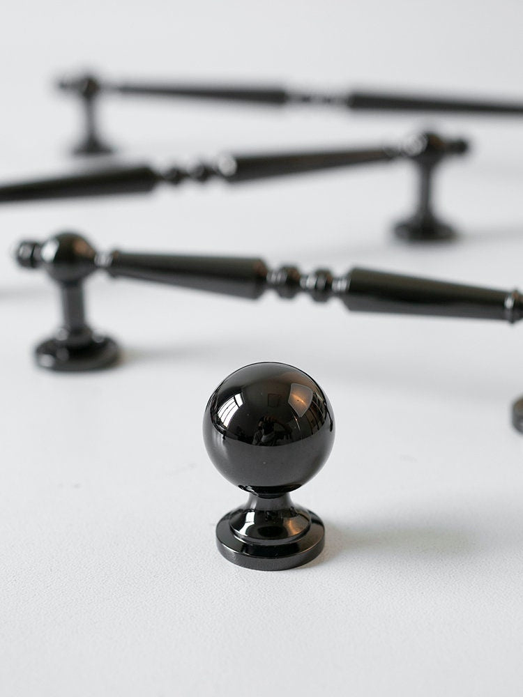 Glossy black Cabinet Handles Pull Door Handles Medieval Style Drawer Pulls Knobs Handles Dresser Knob handle wardrobe pull Cabinet Hardwares