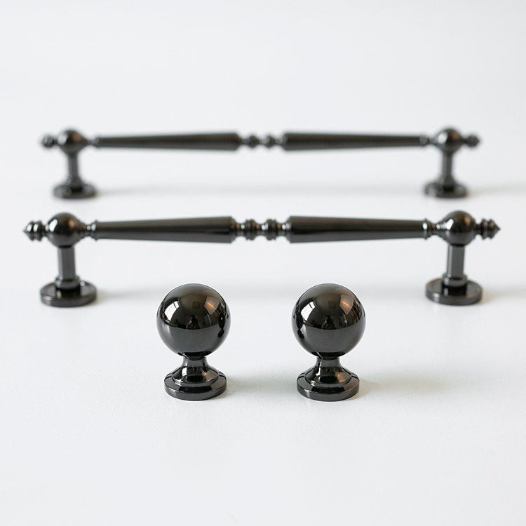 Glossy black Cabinet Handles Pull Door Handles Medieval Style Drawer Pulls Knobs Handles Dresser Knob handle wardrobe pull Cabinet Hardwares