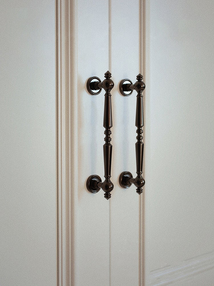 Glossy black Cabinet Handles Pull Door Handles Medieval Style Drawer Pulls Knobs Handles Dresser Knob handle wardrobe pull Cabinet Hardwares