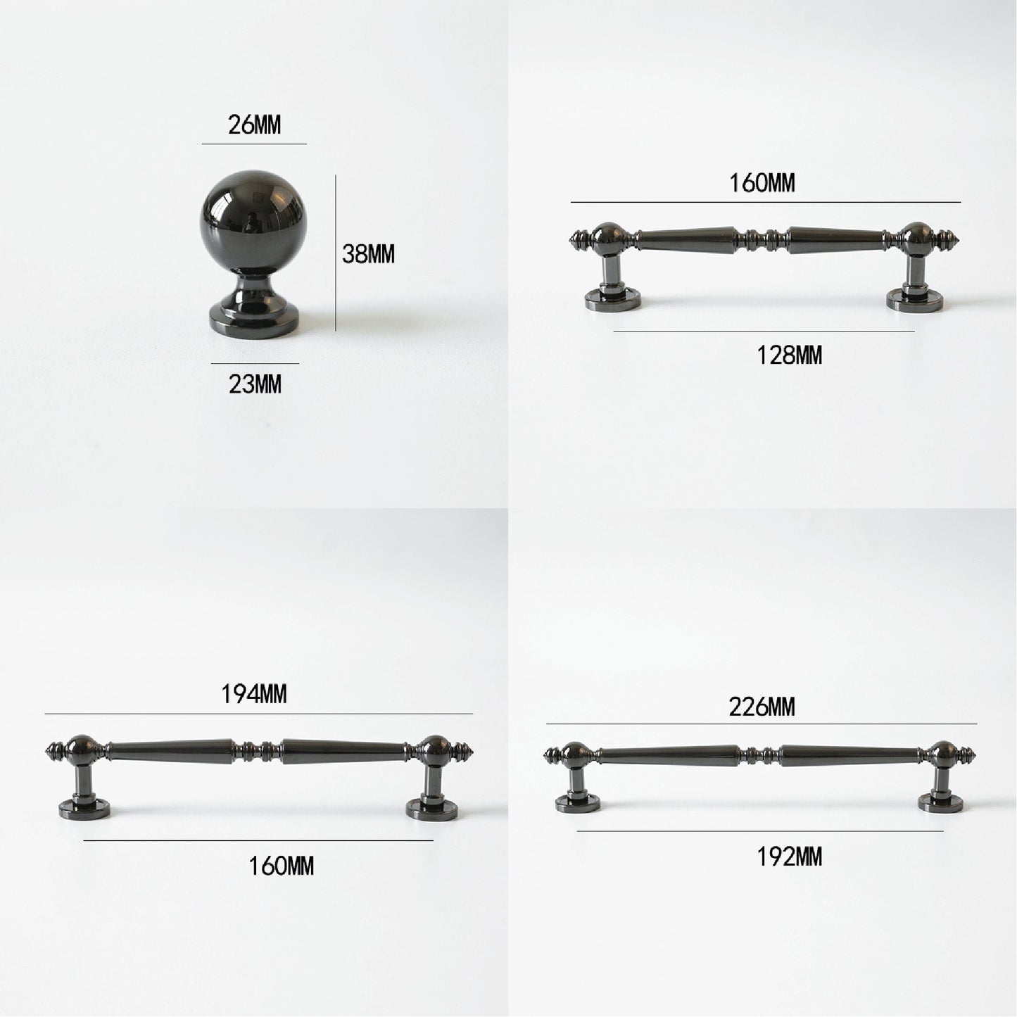 Glossy black Cabinet Handles Pull Door Handles Medieval Style Drawer Pulls Knobs Handles Dresser Knob handle wardrobe pull Cabinet Hardwares