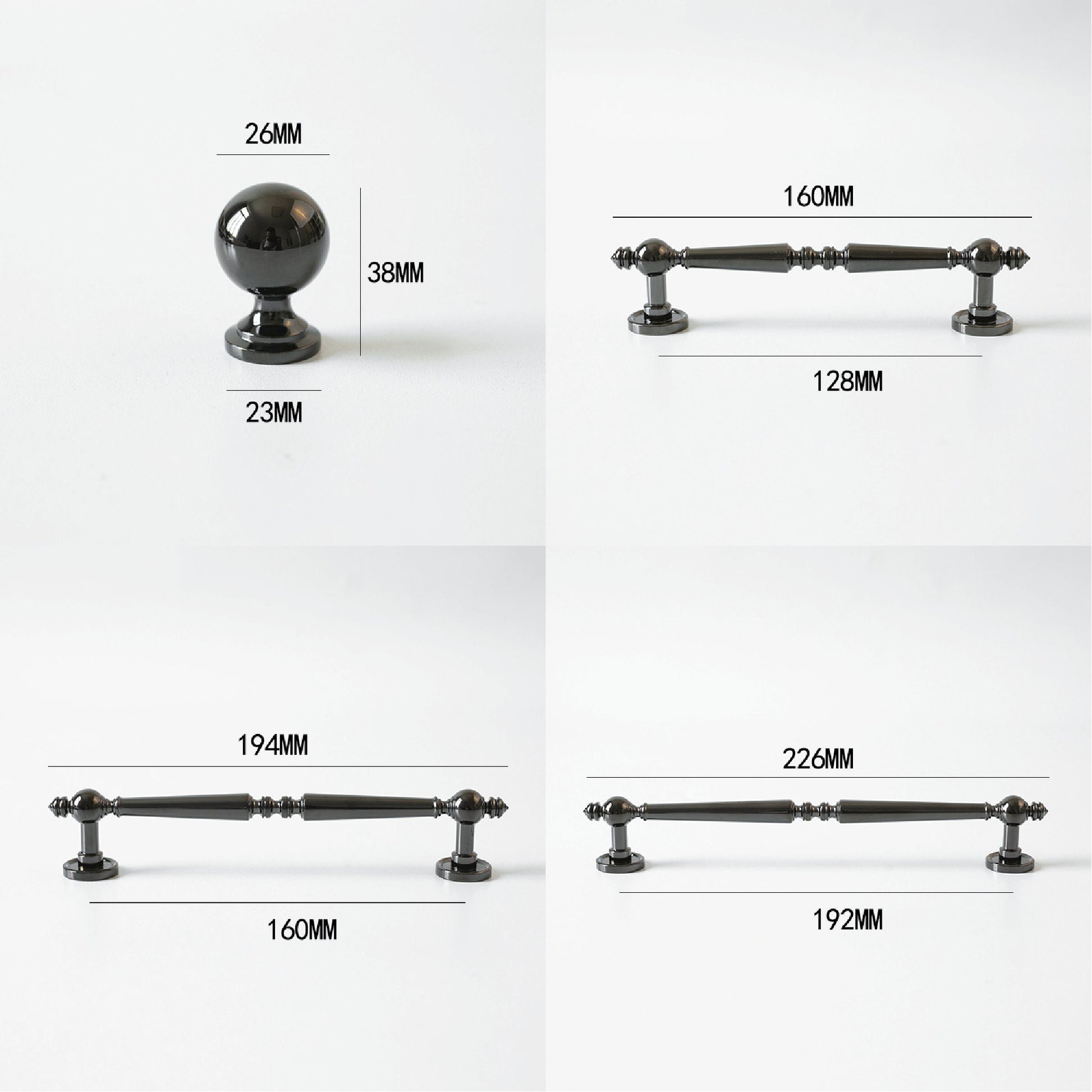 Glossy black Cabinet Handles Pull Door Handles Medieval Style Drawer Pulls Knobs Handles Dresser Knob handle wardrobe pull Cabinet Hardwares