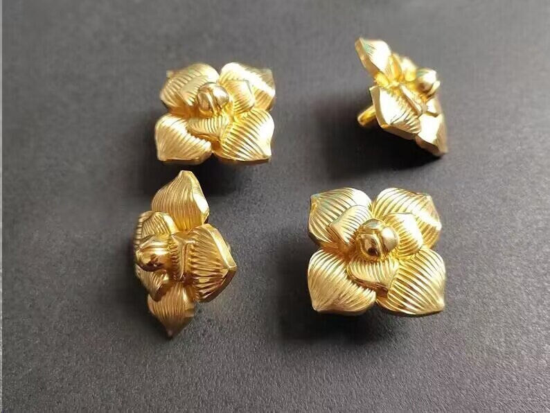 Vintage Flower Cabinet Pulls Knobs Handles, Brass Drawer handle Knob Dresser handle knob, Wardrobe Cabinet Pull Handle, Furniture Hardware