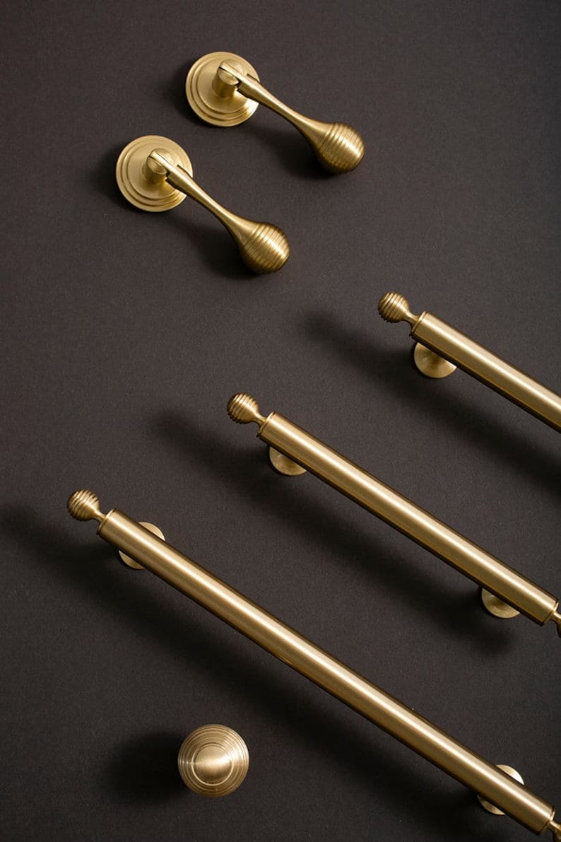 Bronze Brass Cabinet Handle Pulls, Gold Dresser Knobs handle, Minimalist Drawer Pulls Knobs Handles, Wardrobe pull, Cabinet Hardware