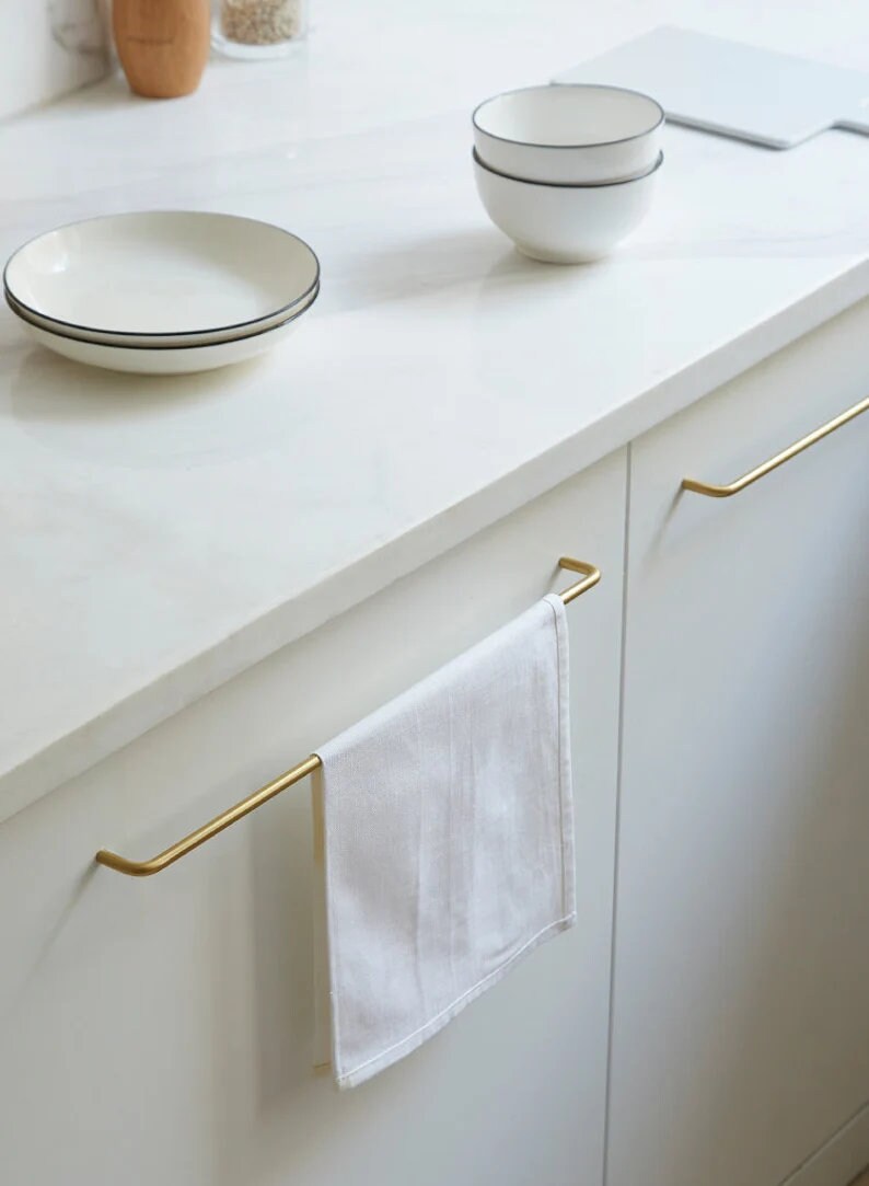 Brushed Brass Rail, Brass Bar pull Handles, Thin Cylinder Bar Handles, Brass Cabinet Drawer Pulls Handles, Furniture Hardware