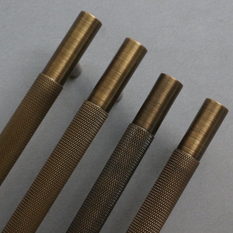 Antique Brass Knurled Cabinet Handles Pull, Satin Brass Door Handles, Drawer Pulls Knobs Handles, Dresser Knobs handle, Furniture Hardware