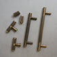 Antique Brass Knurled Cabinet Handles Pull, Satin Brass Furniture Door Handles Drawer Dresser Pulls Knobs Handles Kitchen knob wardrobe pull