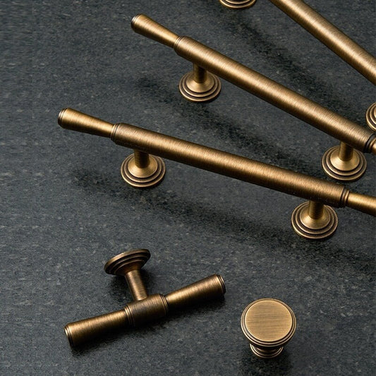 Vintage Aged Brass Cabinet Handles Pull, Satin Brass Door Handles Antique brass Drawer Pulls Knobs Handles Dresser Knob handle wardrobe pull