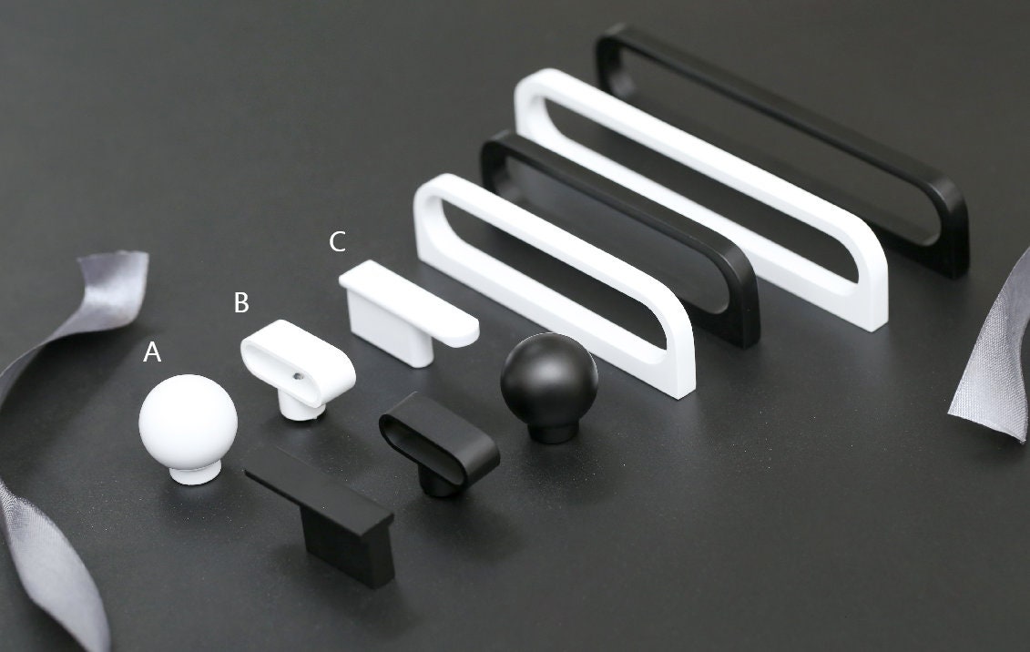 Black and White Drawer handle pulls, Dresser Knobs Handles, Cabinet Pulls Knobs, Wardrobe handle pull, Kitchen pull knob,Furniture hardware