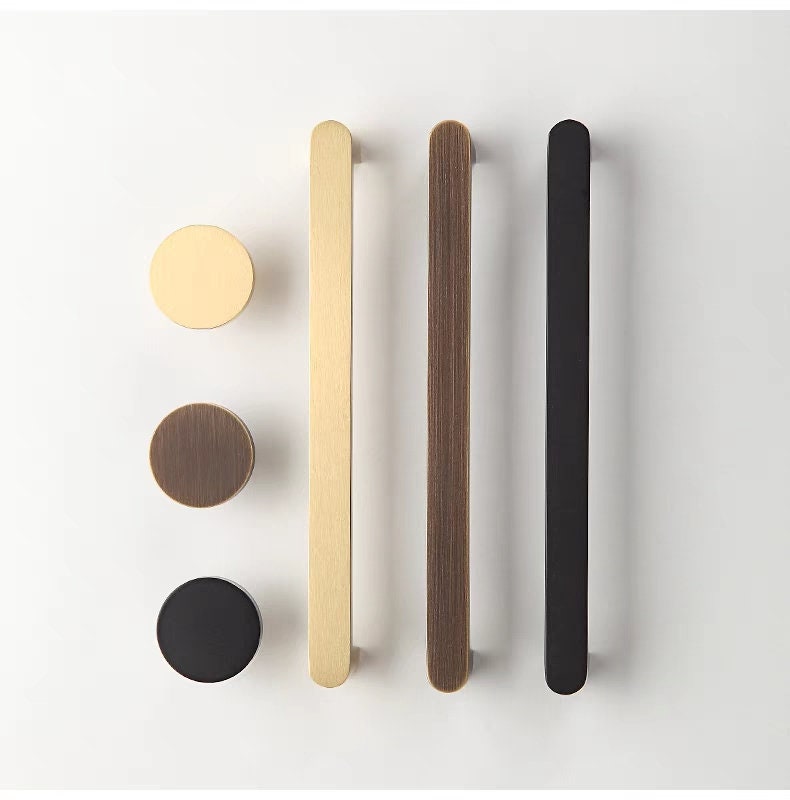 Bronze Black Gold Drawer Knobs Handles Cabinet Pulls Knobs, Minimalist Brass Dresser Handle pulls Wardrobe handle pulls Kitchen pull knob