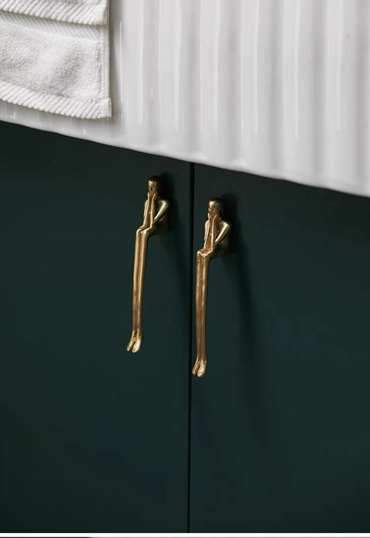 Golden Man Knobs Brass Cabinet Pull handle Art Deco Handles Knob, Wardrobe handle Pull Drawer Pulls Dresser Knobs Handles Furniture hardware