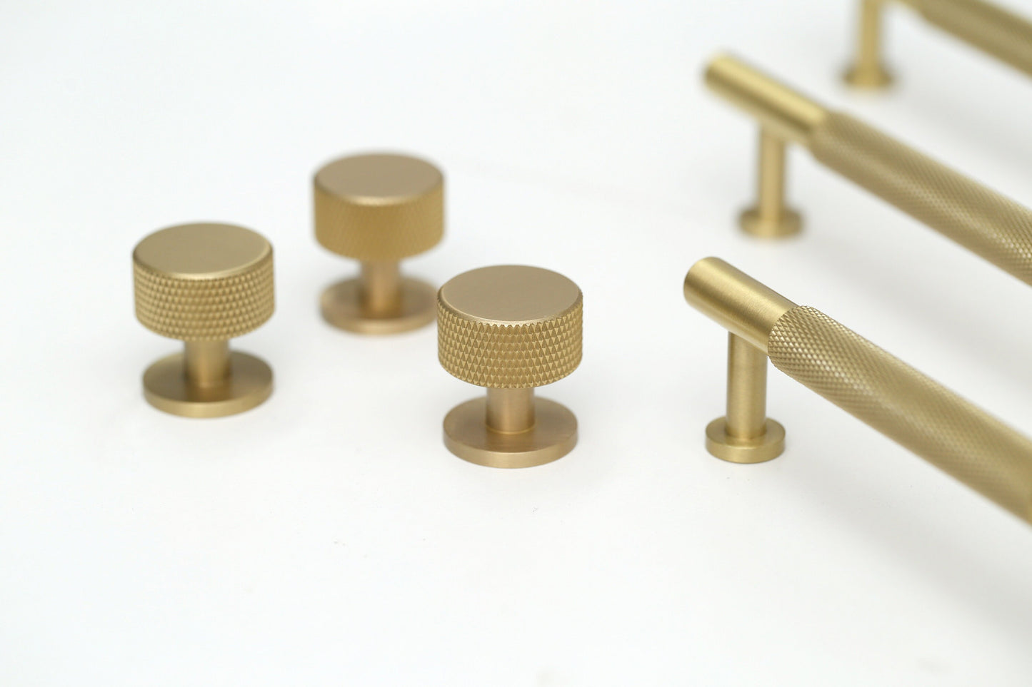 Satin Brass Door Handles, Knurled Cabinet Handles Pull, Modern Brass Drawer Pulls Knobs Handles, Wardrobe Knobs handle, Furniture Hardware