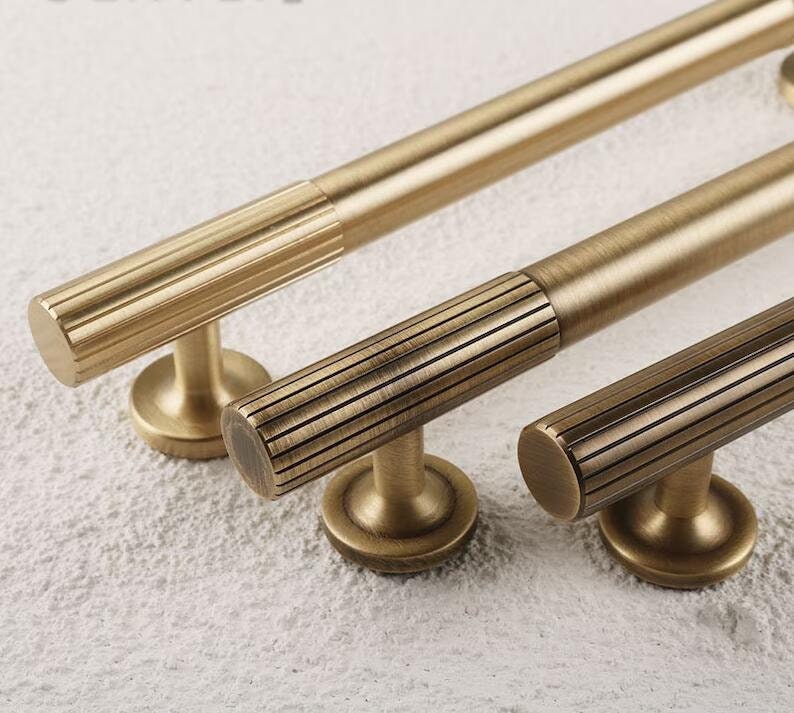 Antique Brass Cabinet Handles Pulls, Vintage Bronze Drawer Pulls, Stain Brass Dresser Pull handle, Wardrobe Brass pull, Furniture Hardwares