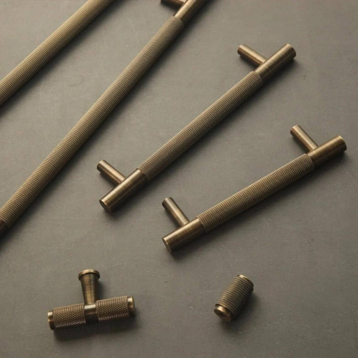 Satin Brass Door Handles, Antique Brass Knurled Cabinet Handles Pull, Drawer Pulls Knobs Handles, Dresser Knobs handle, wardrobe pull